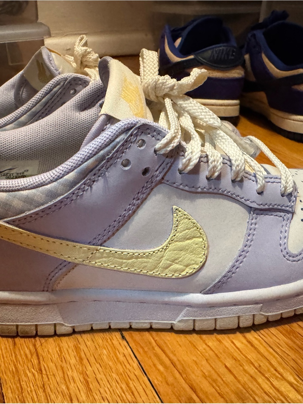 Nike Kids Low-Top Sneakers in Lavender and Cream